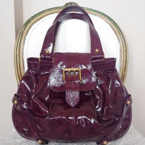 Dooney & Bourke glossy maroon shoulder bag purse